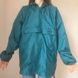 vintage teal and purple windbreaker